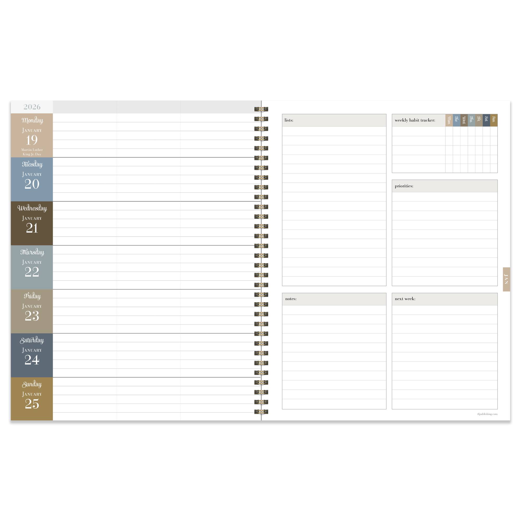 TF Publishing 2025-2026 Fleur de Lis Large Weekly/Monthly Planner